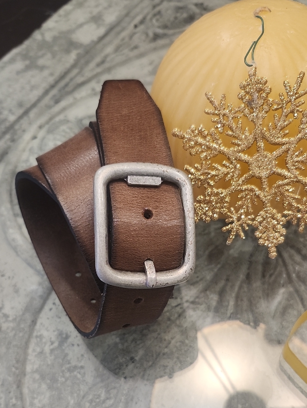 Stone Mountain Mens Brown Wide Soft Leather Belt New 34